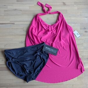 Miraclesuit NWT Plus Size Sophie‎ Tankini Top (Sz 18W) & Bikini Bottom (Sz 18)